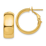 Image of 19.75mm 14K Yellow Gold 7.75mm Small Omega Back Hoop Earrings