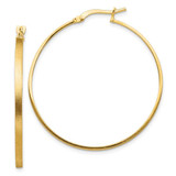 Image of 14K Yellow Gold Brushed and Polished 2mm Hoop Earrings