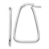 Image of 30mm 14k 1.5mm White Gold Polished Triangle Dangle Hoop Earrings