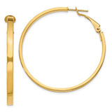 Image of 45.75mm 14K Yellow Gold 3x40mm Polished Square Tube Round Hoop Earrings