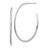 Image of 43.9mm 14k White Gold Polished Knife Edge Oval 2mm Post Dangle Earrings