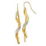 Image of 60mm 14K Yellow Gold Polished Glitter Infused Spiral Dangle Earrings TH934