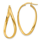 Image of 18mm 14K Yellow Gold 3mm Twisted Oval Hoop Earrings