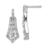 Image of 26mm Sterling Silver Rhodium-plated CZ Journey Earrings