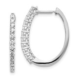 Image of 14K White Gold Lab Grown Diamond SI1/SI2, G H I, Hinged Hoop Earrings EM5412-075-WLG