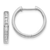 Image of 14K White Gold Lab Grown Diamond SI1/SI2, G H I, Hinged Hoop Earrings EM5365-050-WLG