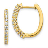 Image of 14K Yellow Gold Lab Grown Diamond SI1/SI2, G H I, Hinged Hoop Earrings EM5411-050-YLG