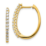 Image of 14K Yellow Gold Lab Grown Diamond SI1/SI2, G H I, Hinged Hoop Earrings EM5412-075-YLG