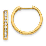 Image of 14K Yellow Gold Lab Grown Diamond SI1/SI2, G H I, Hinged Hoop Earrings EM5365-050-YLG