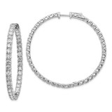 Image of 14k White Gold Oro Spotlight Lab Grown Diamond SI+, H+, Round Hoop w/Safety Clasp Earrings XE2018WLG