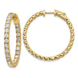 Image of 14k Yellow Gold Oro Spotlight Lab Grown Diamond SI+, H+, Round Hoop w/Safety Clasp Earrings XE2017LG