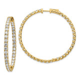 Image of 14k Yellow Gold Oro Spotlight Lab Grown Diamond SI+, H+, Round Hoop w/Safety Clasp Earrings XE2018LG