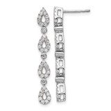 Image of 36.34mm 14K White Gold Lab Grown Diamond SI1/SI2, G H I, Teardrop Earrings