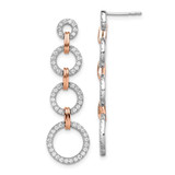 Image of 36.81mm 14K Two-tone Gold Lab Grown Diamond SI1/SI2, G H I, Circle Drop Post Earrings