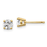 Image of 14K Yellow Gold 3/4 carat total weight Round VS/SI D E F Lab Grown Diamond 4 Prong Stud Post Earrings