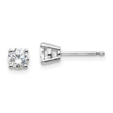 Image of 14k White Gold 2/3 carat total weight Round SI1/SI2 G H I Lab Grown Diamond 4 Prong Stud Post Earrings