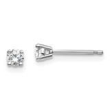 Image of 14k White Gold 1/5 carat total weight Round Certified VS/SI D E F Lab Grown Diamond 4 Prong Stud Post Earrings