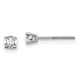 Image of 14k White Gold 1/4 carat total weight Round VS/SI D E F Lab Grown Diamond Screw Back 4 Prong Stud Post Earrings
