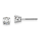 Image of 14k White Gold 2/3 carat total weight Round SI1/SI2 G H I Lab Grown Diamond Screw Back 4 Prong Stud Post Earrings