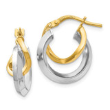 Image of 18mm 14K Two-tone Gold Hoop Earrings LE1218