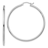 Image of 48mm 10K White Gold Polished Hinged Hoop Earrings 10LE515W