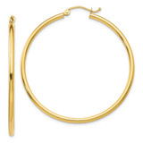 Image of 48mm 10k Yellow Gold Polished Hinged Hoop Earrings 10LE515