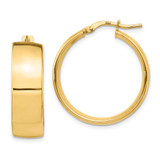 Image of 25mm 14K Yellow Gold 8mm High Polished Hoop Earrings LE1927