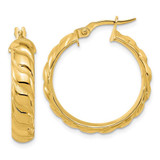 Image of 27.36mm 14K Yellow Gold Polished and Twisted Hoop Earrings LE2207