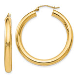 Image of 37mm 14K Yellow Gold Polished Lightweight Hoop Earrings LE1283