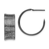 Image of 22.5mm Sterling Silver Ruthenium-plated Post Hoop Earrings QLE338