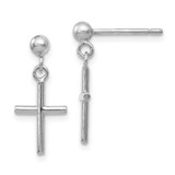 Image of 16mm 14K White Gold Cross Post Drop Earrings
