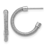 Image of 22.5mm Sterling Silver & Rhodium Textured Earrings