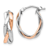 Image of 21mm 10K White Gold Rose Rhodium-plated Hoop Earrings