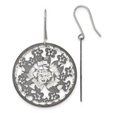 Image of 42.7mm Sterling Silver and Ruthenium-plated Floral Earrings
