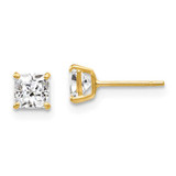 Image of 4mm 14K Yellow Gold Madi K CZ Stud Post Earrings SE2273