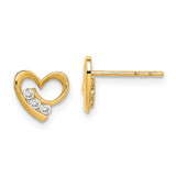 Image of 7mm 14K Yellow Gold Madi K CZ Heart Post Earrings GK1002