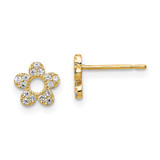 Image of 6.8mm 14K Yellow Gold Madi K CZ Flower Post Earrings GK1037