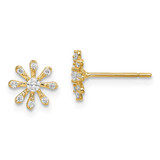 Image of 7.8mm 14K Yellow Gold Madi K CZ Flower Post Earrings SE2874