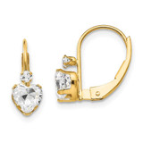 Image of 15mm 14K Yellow Gold Madi K CZ Heart Leverback Earrings SE2150