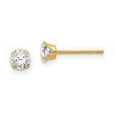 Image of 4mm 14K Yellow Gold Madi K 4mm CZ Post Earrings