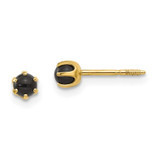 Image of 4mm 14K Yellow Gold Madi K 3mm Onyx Post Earrings