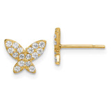 Image of 7.3mm 14K Yellow Gold Madi K Butterfly CZ Post Earrings