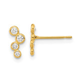 Image of 10mm 14K Yellow Gold Madi K 4-CZ Bezel Set Post Earrings