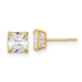 Image of 5mm 14K Yellow Gold Madi K 5mm Square CZ Basket Set Stud Earrings
