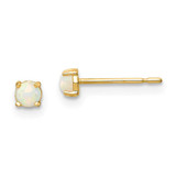 Image of 3mm 14K Yellow Gold Madi K Synthetic Lab Created Opal Post Earrings