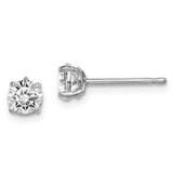 Image of 5mm Sterling Silver Madi K Rhodium-plated 5mm Round CZ Childrens Stud Earrings