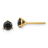 Image of 5mm 14K Yellow Gold Black Diamond Stud Earrings STBK-75