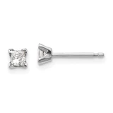 Image of 2.75mm 14k White Gold AA Quality Complete Princess Cut Diamond Earrings XWAP1AA