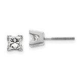 Image of 4mm 14k White Gold AA Quality Complete Princess Cut Diamond Earrings XWAP6AA
