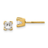 Image of 3.75mm 14K Yellow Gold AAA Quality Complete Princess-cut Diamond Earrings XAP5AAA